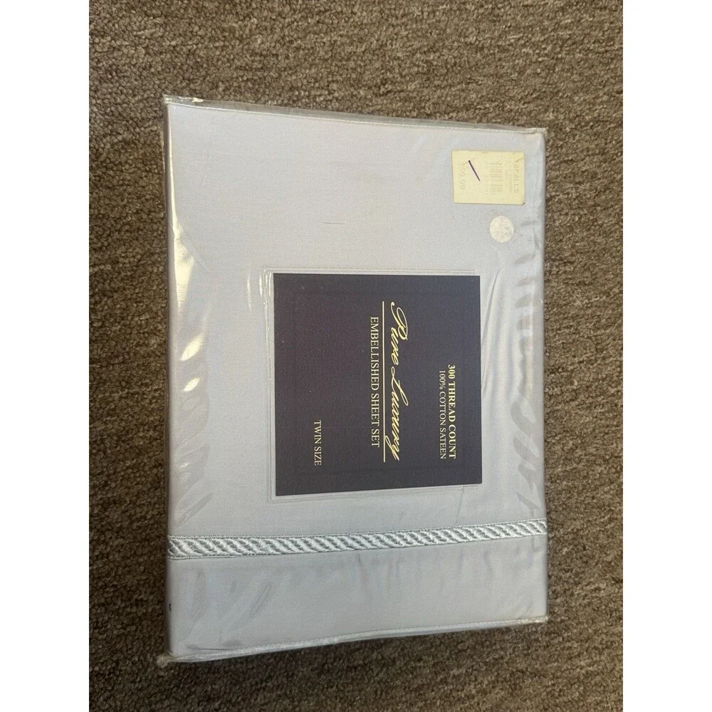 Pure Luxury Embellished Twin Sheet Set NIB Grey Twin Size Bed Sheets